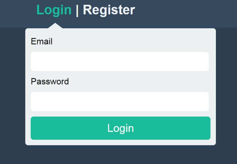 DropDown Login Form