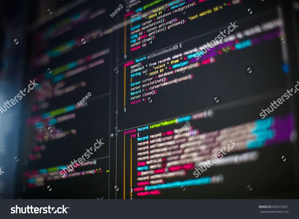 Free Stock Images to use for Website Hero Images: Colorful Code Lines