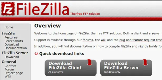 FileZilla free Web Design Tool FileZilla free Web Design Tool